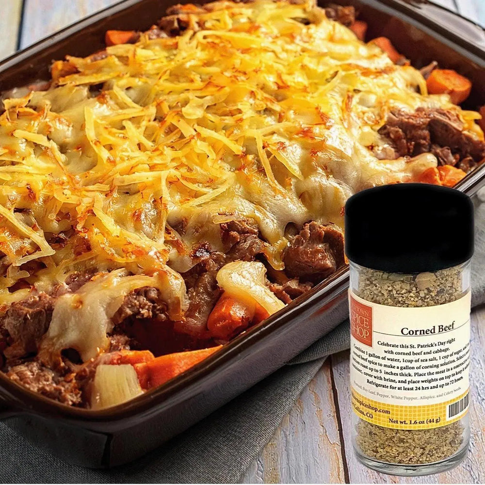 Image of Cheesy Baked Corned Beef and Cabbage