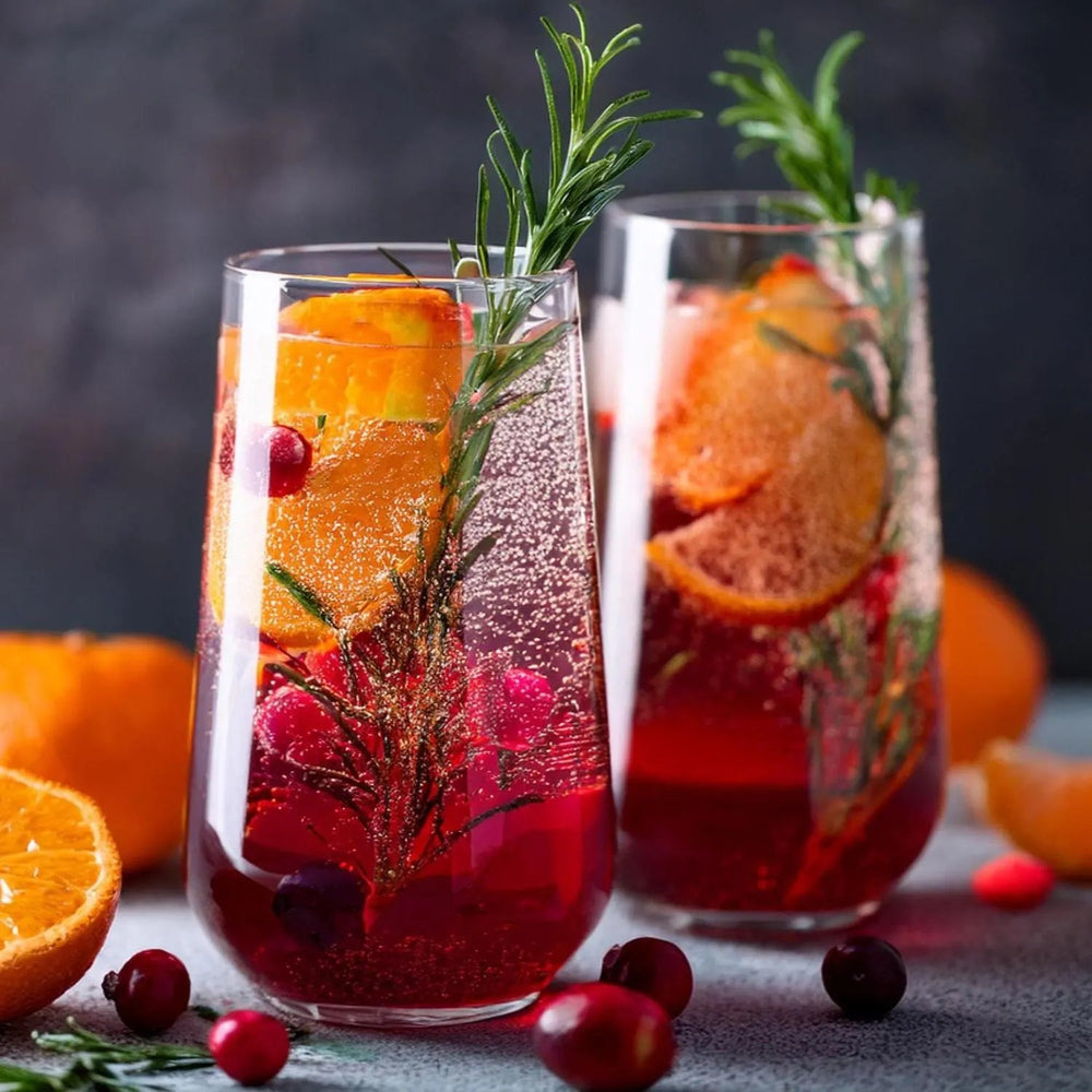 Two glasses of Cranberry Orange Punch