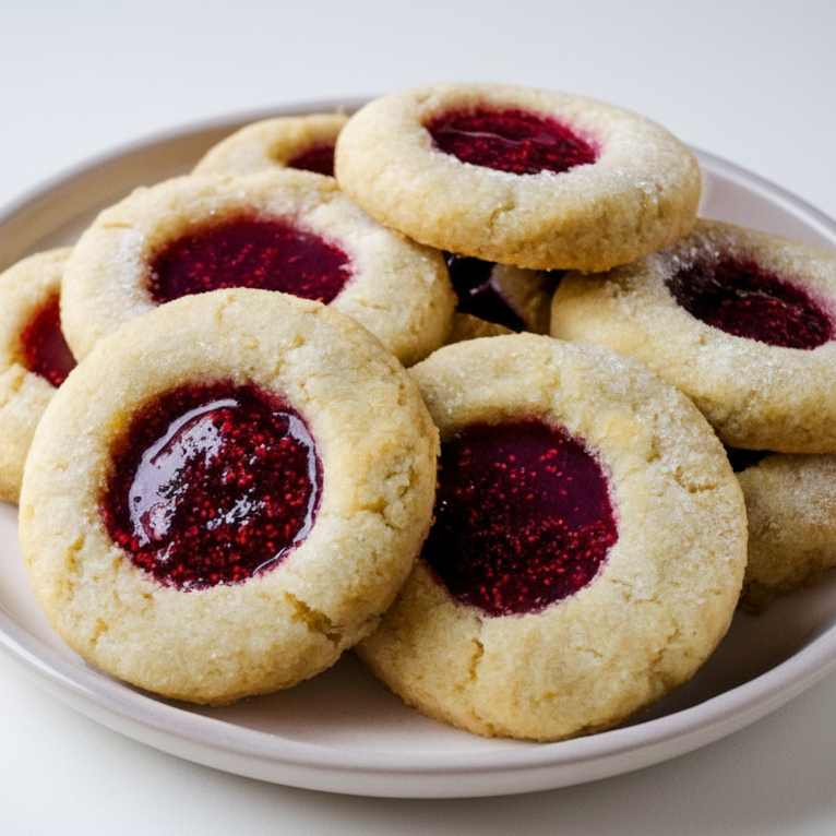 Vanilla Bean Jam Thumbprint Cookies