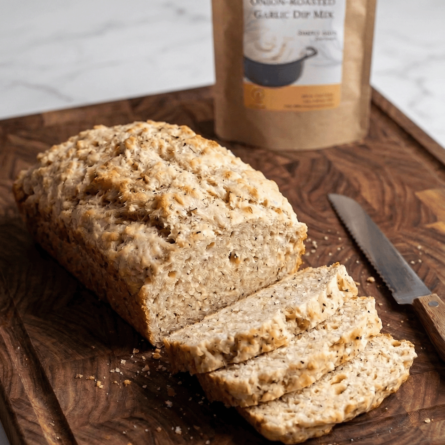 Caramelized Onion Roasted Garlic Quick Bread