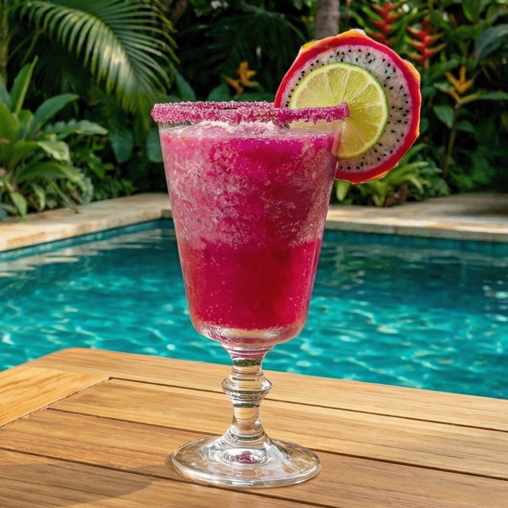 Frozen Honey Lime Dragon Fruit Sparkling Cocktail