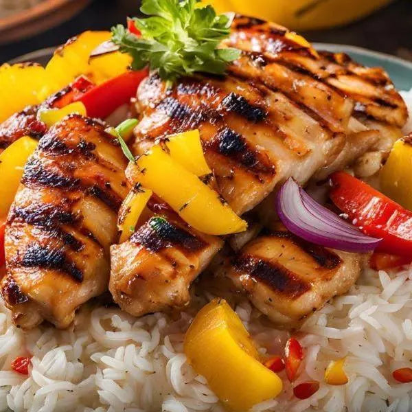 Beach House Blend Grilled Chicken over rice