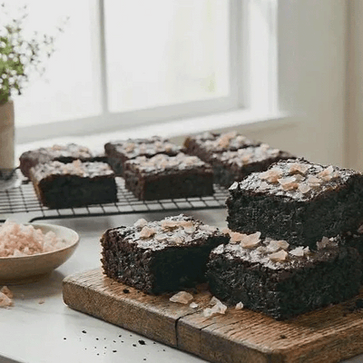 The Best Dark Cocoa Brownies with Himalayan Pink Salt