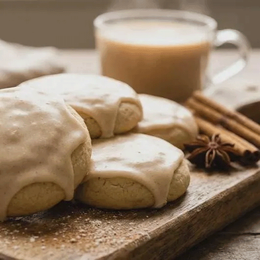Soft, buttery sugar cookies infused with our Evermore Chai seasoning and topped with a sweet spice glaze. The perfect cozy, aromatic treat for any season!