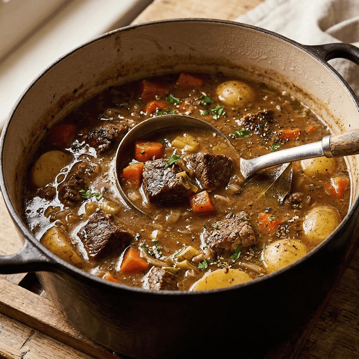 Five Spice Irish Beef Stew in a pot