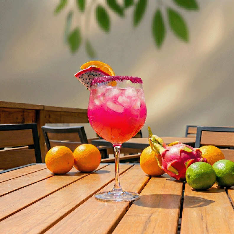Sparkling Dragon Fruit Orange Vodka Spritz