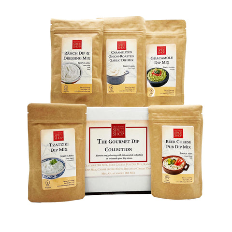 Gourmet Dip Collection Gift Box featuring 5 spice blends including Ranch and Beer Cheese - Old Town Spice Shop