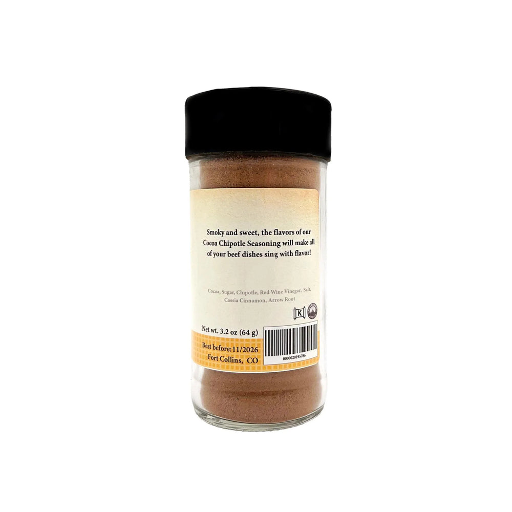 Spice jar with a black lid on a white background
