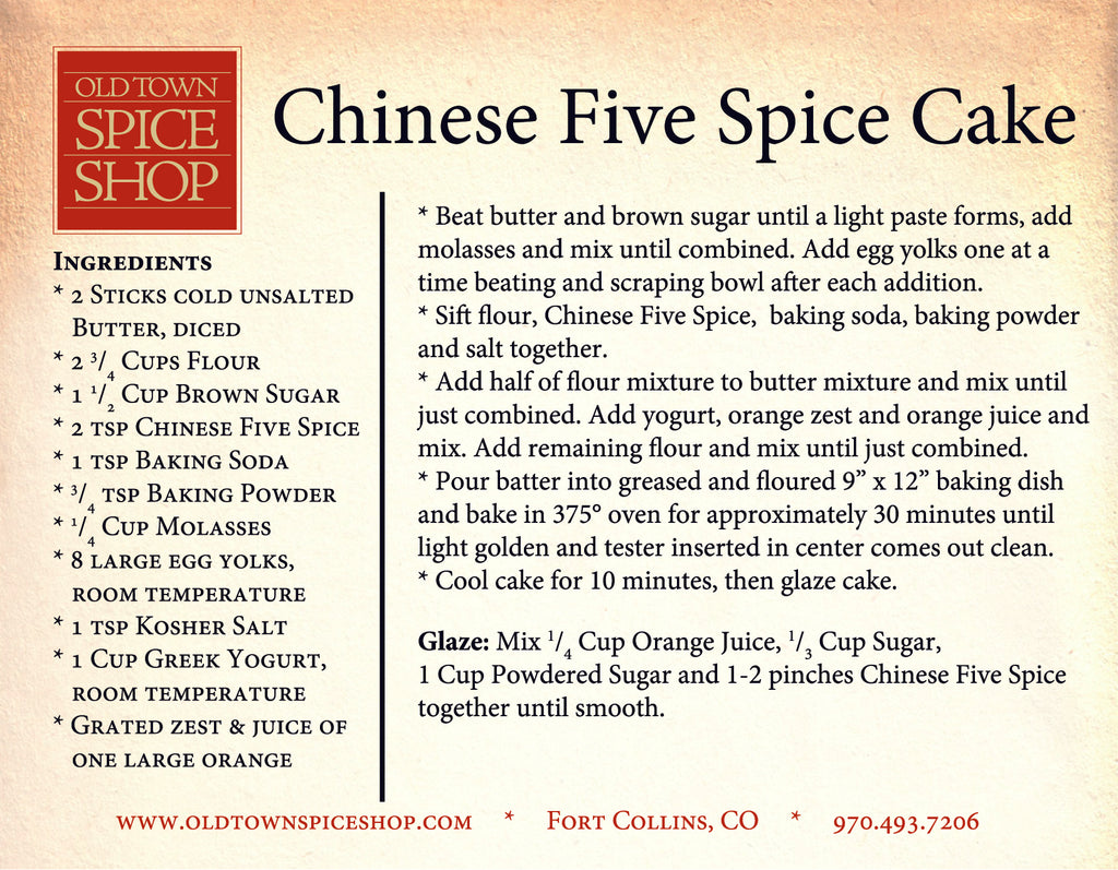 Chinese Five Spice Cake