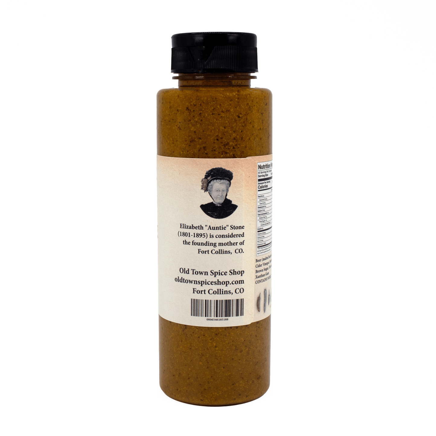 Spice jar with label on a white background