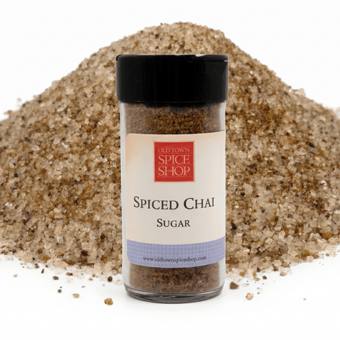 chai sugar in jar
in front of pile of sugar