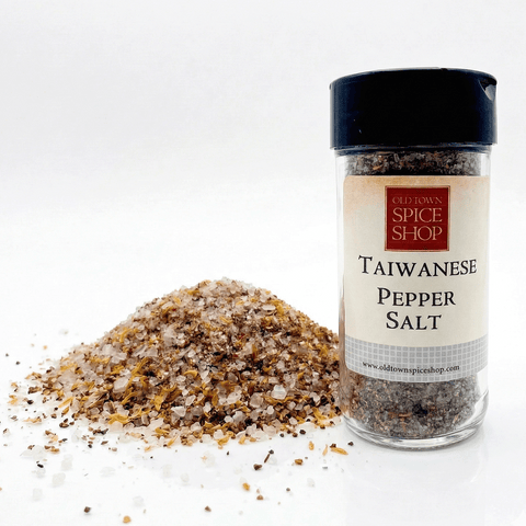 Jar of Taiwanese Pepper Salt from Old Town Spice Shop on a white background