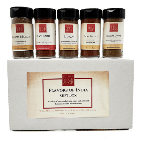 Gourmet Indian Spice Set in a white culinary gift box for cooks